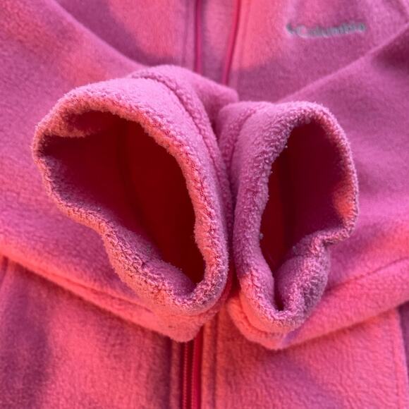 Columbia Girl’s Fleece Zip up Jacket Color Pink Size 7/8 *See description - Picture 8 of 10